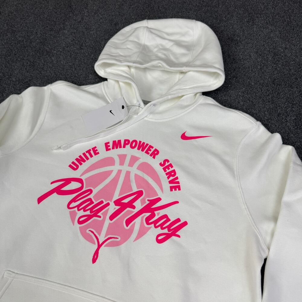 Nike Air Kay Yow PLAY4KAY Team Issued Hoodie Mens XXL Unreleased White Pink NWT‎